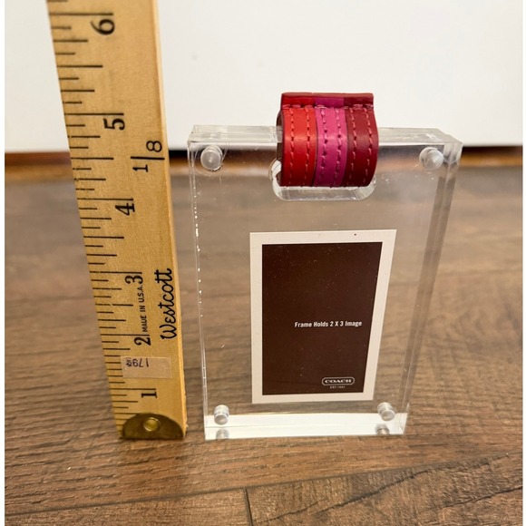 Coach Acrylic 2x3 Photo Frame with Leather Strap Handle - Picture 4 of 10